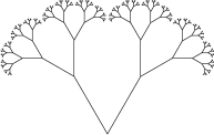 Пример дерева, которое часто ассоциируют с фракталами, однако, это просто кривая конечной длинны