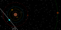 Модель солнечной системы. Полночь.