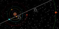 Модель солнечной системы. Конец ночи. Юпитер, Марс, Меркурий.